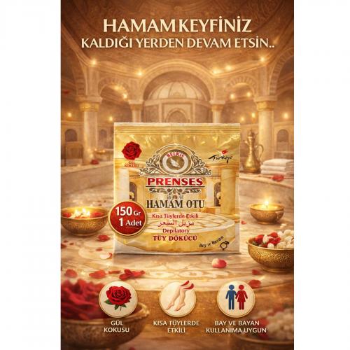 PRENSES Gül Kokulu Tüy Dökücü Toz - Hamam Otu (150 gr)