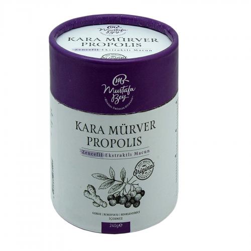 Mustafa Bey Kara Mürver Propolis Zencefil Ekstraktlı Macun 240 gr
